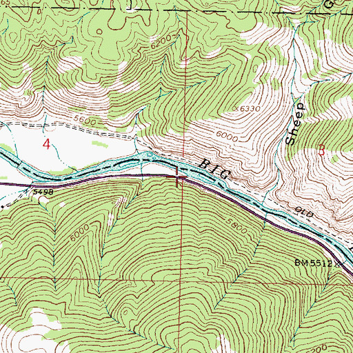 Topographic Map of Powerhouse Fishing Access Site, MT