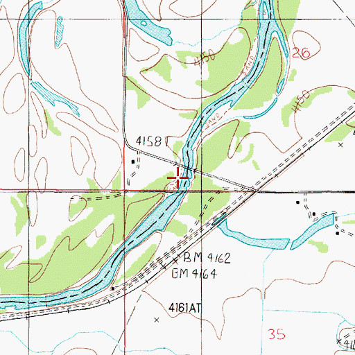 Topographic Map of Williams Bridge Fishing Access Site, MT