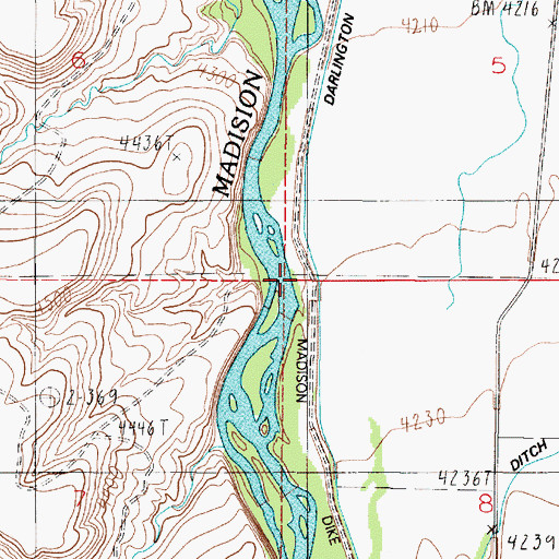 Topographic Map of Cobblestone Fishing Access Site, MT