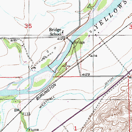 Topographic Map of Grey Bear Fishing Access Site, MT