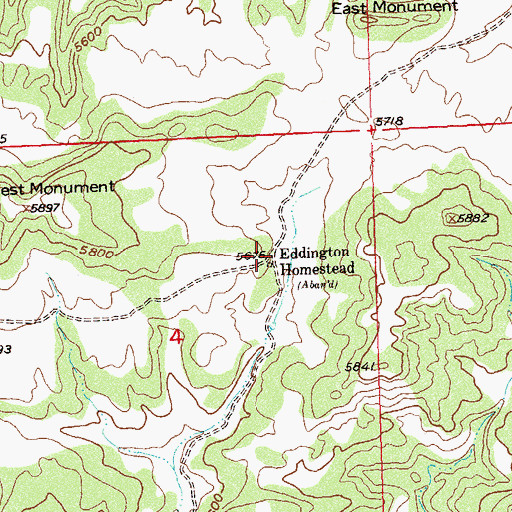 Topographic Map of Eddington Homestead, CO