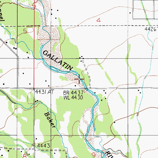 Topographic Map of Erwin Bridge Fishing Access Site, MT