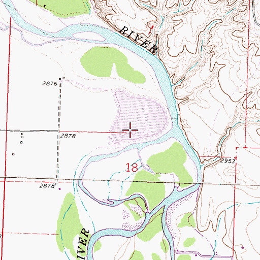 Topographic Map of Arapooish Fishing Access Site, MT