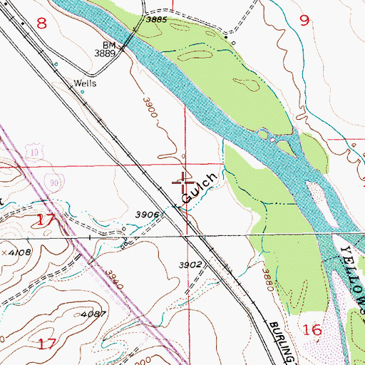Topographic Map of Pelican Fishing Access Site, MT