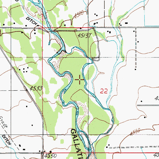 Topographic Map of Cameron Bridge Fishing Access Site, MT