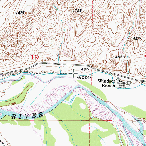 Topographic Map of Sheep Mountain Fishing Access Site, MT