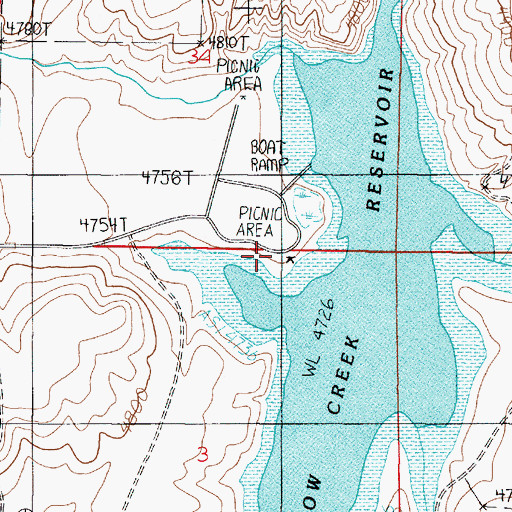 Topographic Map of Harrison Lake Fishing Access Site, MT