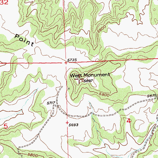 Topographic Map of West Monument, CO
