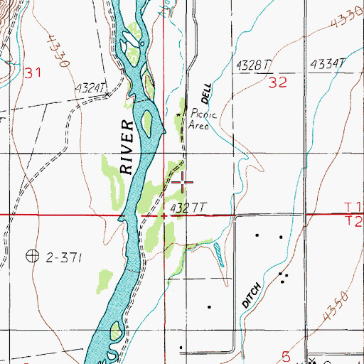 Topographic Map of Greycliff Fishing Access Site, MT