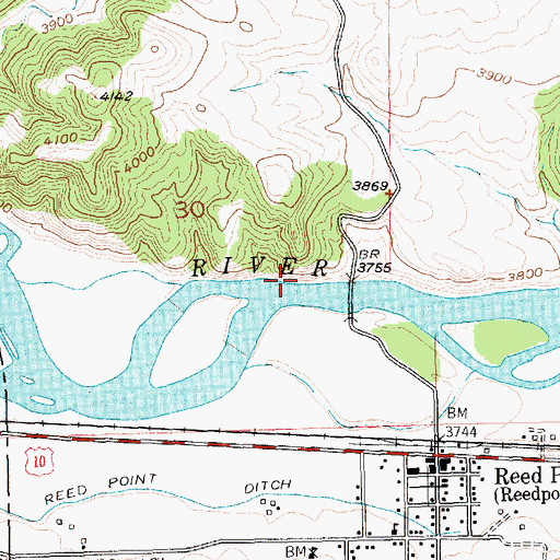 Topographic Map of Indian Fort Fishing Access Site, MT