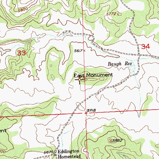 Topographic Map of East Monument, CO