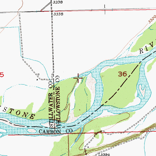 Topographic Map of Buffalo Mirage Fishing Access Site, MT