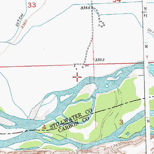 Topographic Map of Homestead Island Fishing Access Site, MT