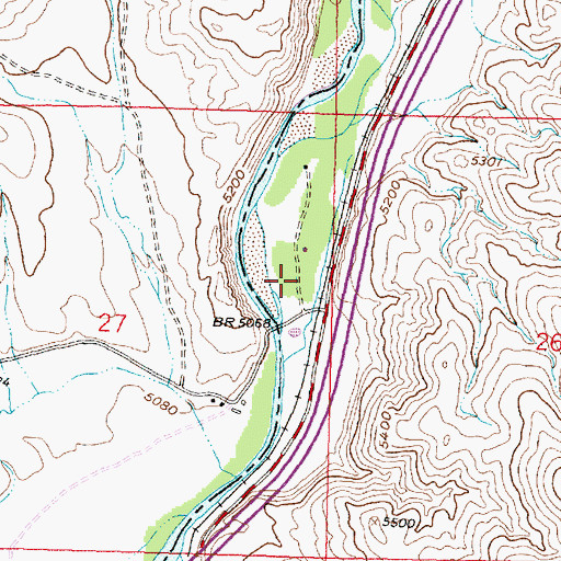 Topographic Map of Brownes Bridge Fishing Access Site, MT