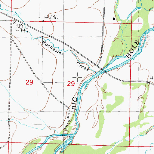 Topographic Map of High Road Fishing Access Site, MT