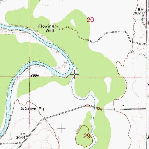 Topographic Map of Little Powder River Fishing Access Site, MT