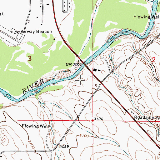 Topographic Map of Broadus Bridge Fishing Access Site, MT