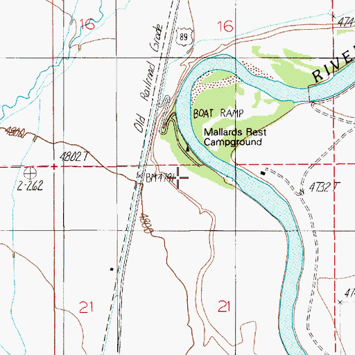 Topographic Map of Mallards Rest Fishing Access Site, MT