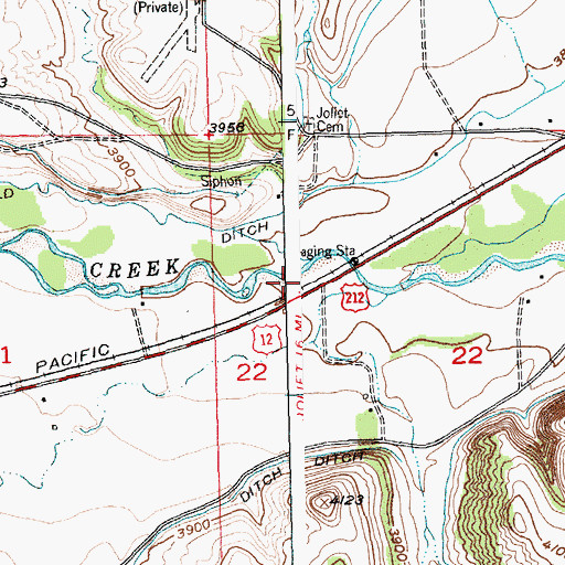 Topographic Map of Black Diamond Fishing Access Site, MT