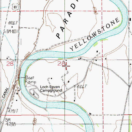 Topographic Map of Loch Leven Fishing Access Site, MT