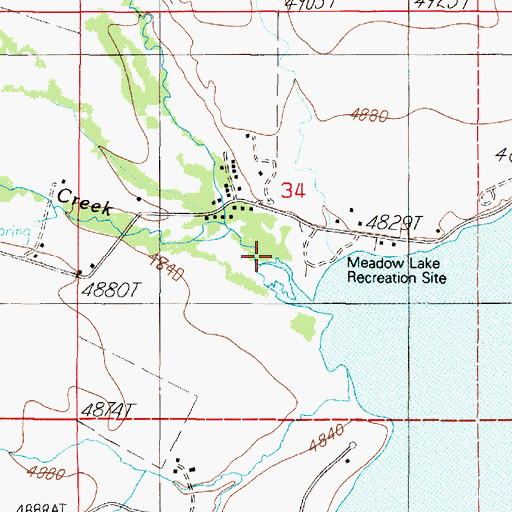 Topographic Map of Meadow Lake Fishing Access Site, MT
