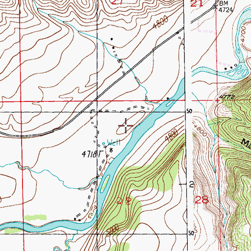 Topographic Map of Moraine Fishing Access Site, MT
