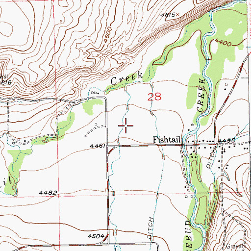 Topographic Map of Rosebud Isle Fishing Access Site, MT