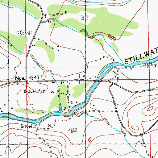 Topographic Map of Buffalo Jump Fishing Access Site, MT