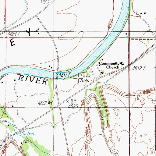 Topographic Map of Paradise Fishing Access Site, MT