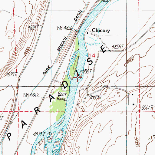 Topographic Map of Grey Owl Fishing Access Site, MT
