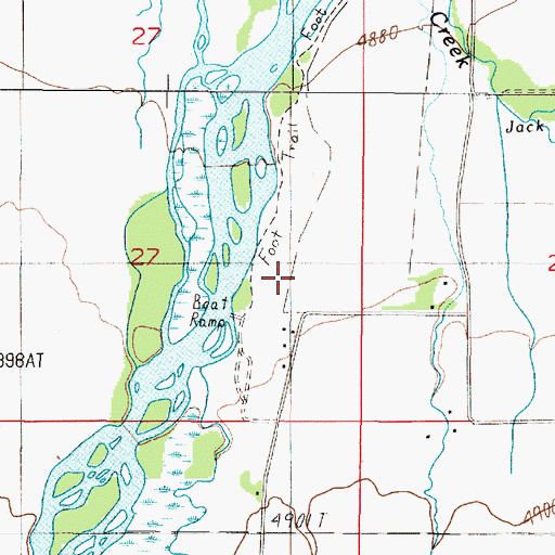 Topographic Map of Valley Garden Fishing Access Site, MT