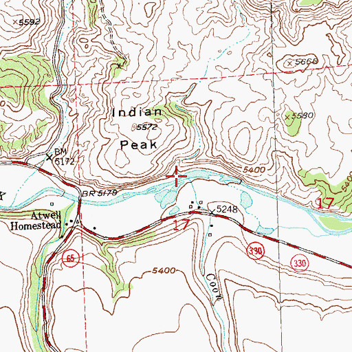 Topographic Map of Coon Creek, CO