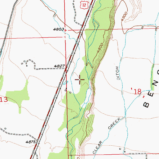 Topographic Map of Water Birch Fishing Access Site, MT