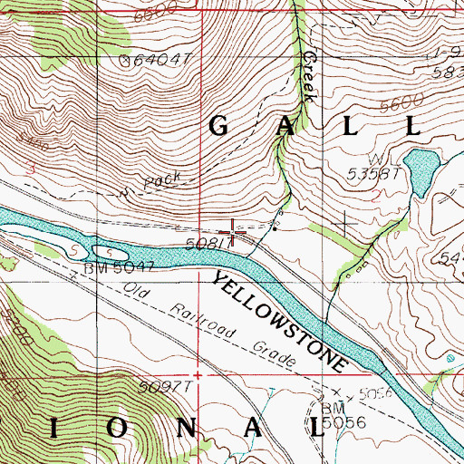 Topographic Map of Slip and Slide Fishing Access Site, MT