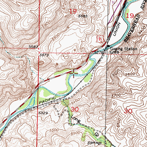 Topographic Map of Corrals Fishing Access Site, MT