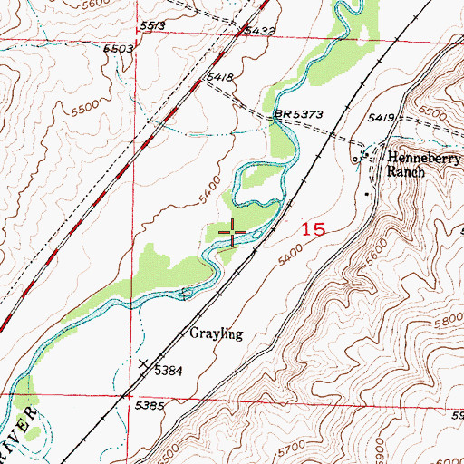 Topographic Map of Henneberry Fishing Access Site, MT