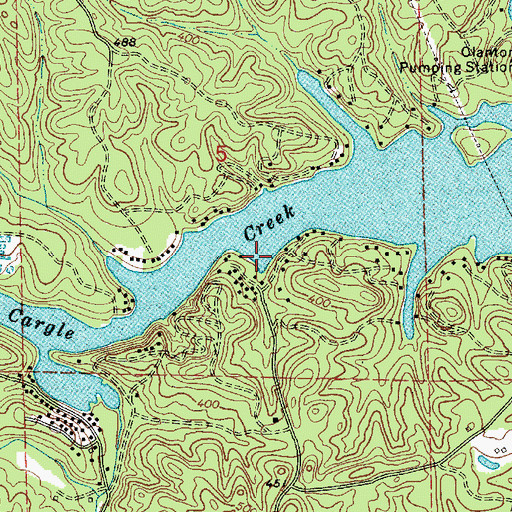 Topographic Map of Old Salem Cemetery, AL