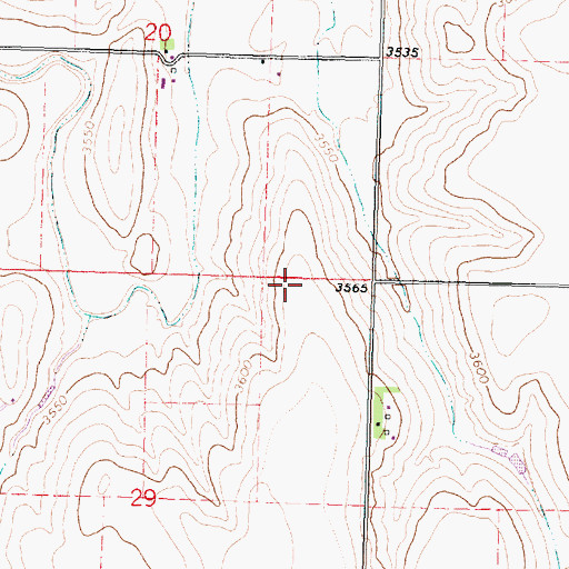 Topographic Map of Harmony Cemetery, KS