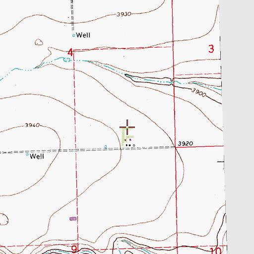 Topographic Map of Kanorado Catholic Cemetery, KS