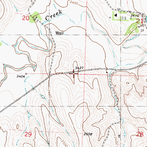 Topographic Map of Shermanville Cemetery, KS