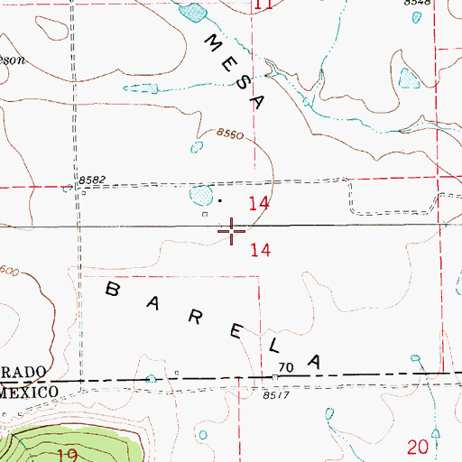 Topographic Map of Barela Mesa, NM