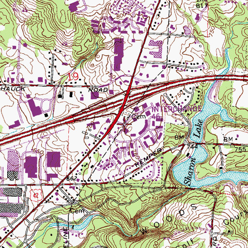 Topographic Map of Smeizer Cemetery, OH