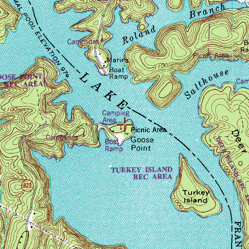 Topographic Map of Beech Point, VA
