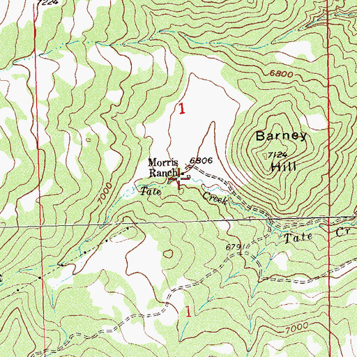 Topographic Map of Morris Ranch, CO