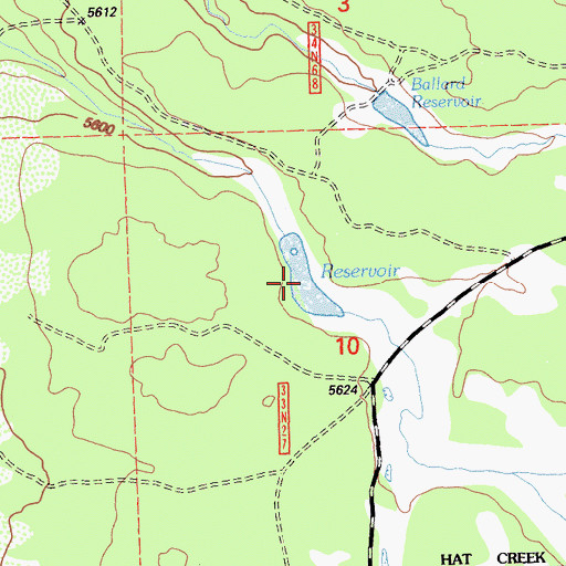 Topographic Map of Bufflehead Reservoir, CA