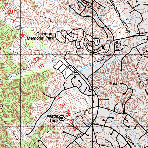 Topographic Map of Queen of Haven Cemetery, CA