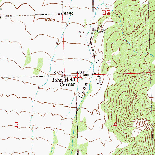 Topographic Map of John Held Corner, CO