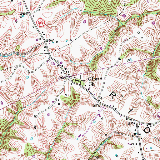 Topographic Map of Gilead Cemetery, KY