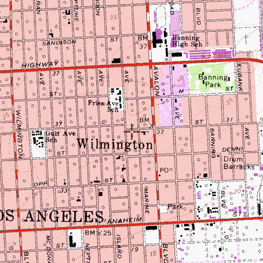 Topographic Map of Calvary Presbyterian Church, CA