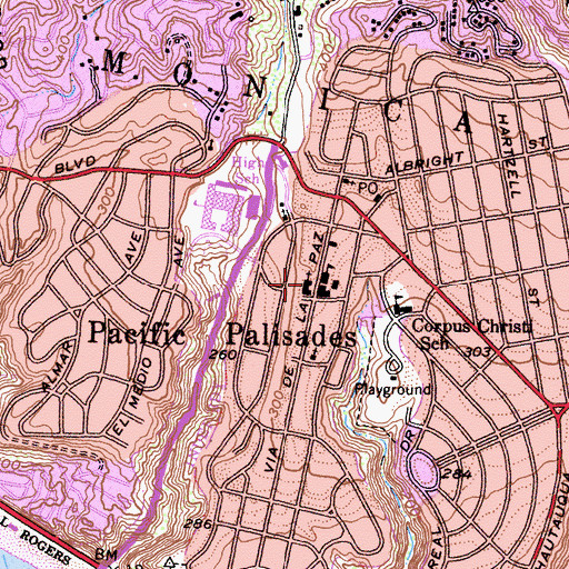 Topographic Map of Community United Methodist Church, CA